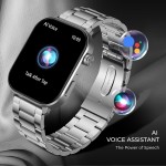 beatXP Unbound Pro 1.96 Super AMOLED Display Bluetooth Calling Smart Watch, Metal Body, Rotary Crown, 410 * 502px, 800 Nits, 60Hz Refresh Rate, 100+ Sports Modes, 24/7, IP67 (Silver)