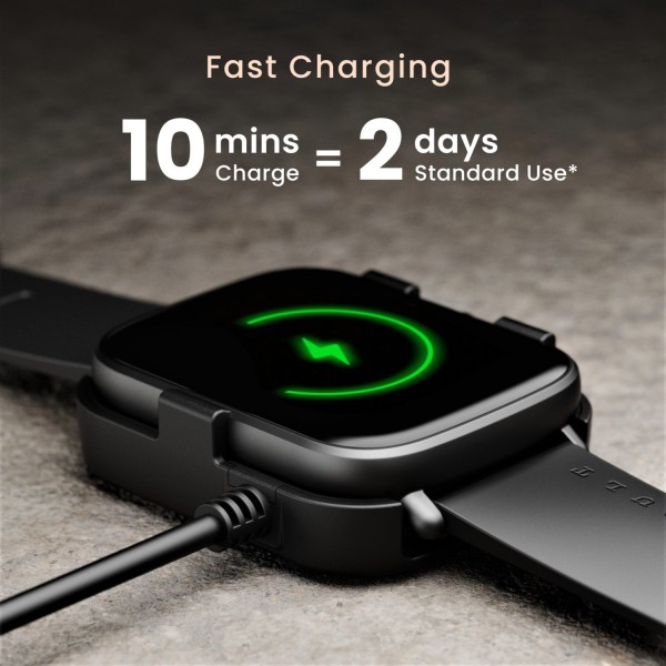 Boult Cosmic 1.69 inch Display, Complete Health Monitoring, Multiple Watch Faces, IP67 Smartwatch (Black Strap, Free Size)