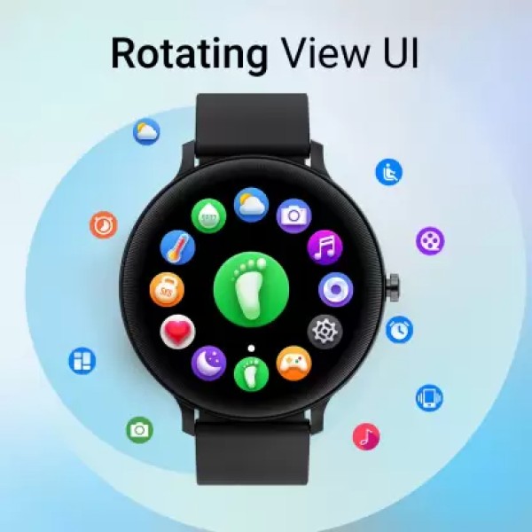 CrossBeats Orbit STYL 1.39 HD Display ,Built-in Games, 100+ watch faces, 15 days battery Smartwatch (Black Strap, Free Size)