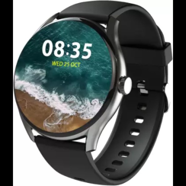 beatXP Vega with 1.43Round AMOLED & 1000 Nits BrightDisplay, BT Calling, IP68 Smartwatch (Electric Black Strap, 1.43)