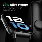 Boult Ridge BT Calling 1.8 HD Display Zinc Alloy Frame 140 Watch Faces Smartwatch Black Strap Free Size