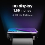 Boult Drift BT Calling 1.69 HD Display, 140+ Watchfaces, 475Nits Brightness, IP68 Smartwatch (Black Strap, Free Size)