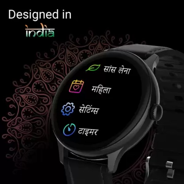 CrossBeats ORBIT PRIZM Super Retina 1.3 AMOLED Display, Hindi Language, 200+ Watch Faces Smartwatch Black