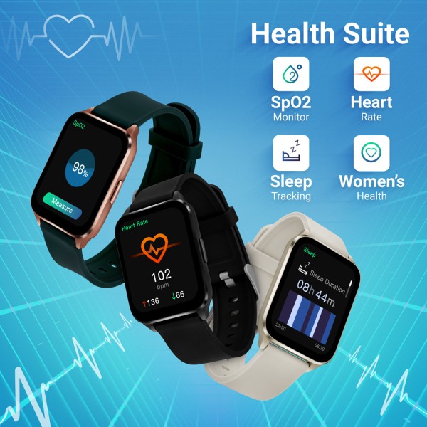 Fastrack Reflex Beat+ 1.69 inch UltraVU Display|500 Nits|60 Sports Modes|100+ Watchfaces Smartwatch