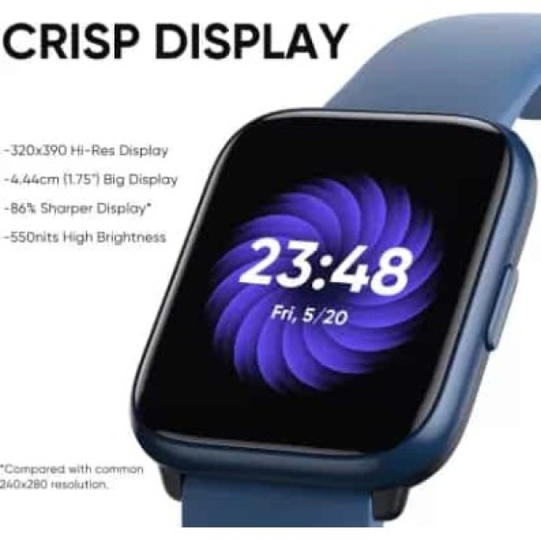 DIZO Watch D Sharp 1.75 with High Res (320*390) Display By realme tech Life Black