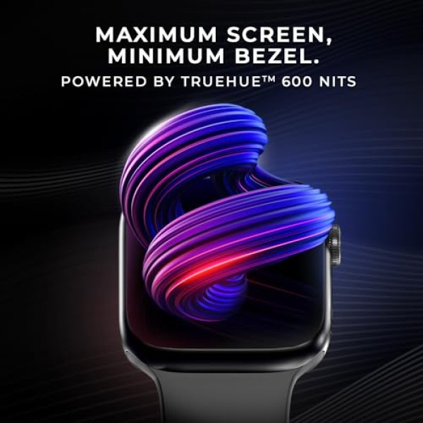 CrossBeats Ignite S3 Max Advanced Dual chip Bluetooth Calling Smart Watch, 1.91” 3D Curved UHD Display Black