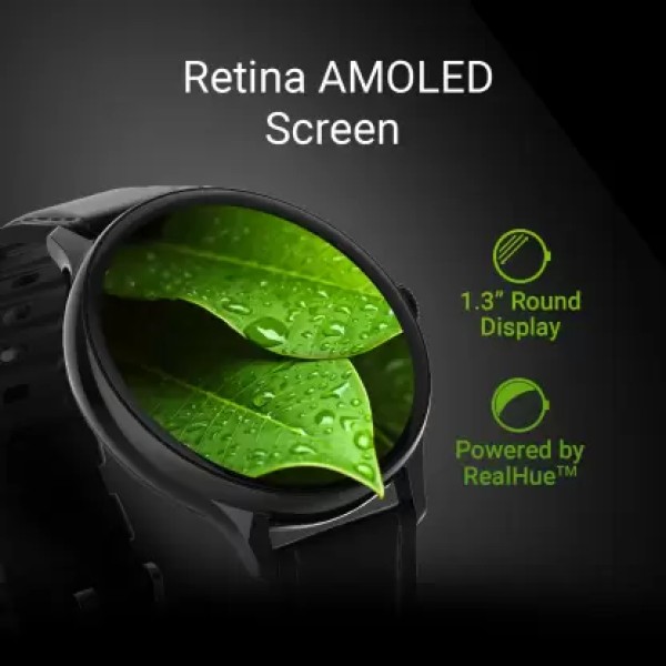 CrossBeats ORBIT PRIZM Super Retina 1.3 AMOLED Display, Hindi Language, 200+ Watch Faces Smartwatch Black