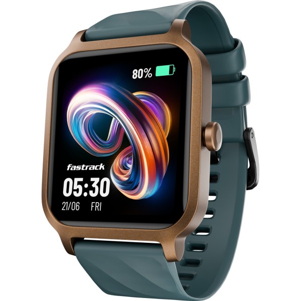 Fastrack Revoltt FS1|1.83 Display|BT Calling|Fastcharge|110+ Sports Mode|200+ WatchFaces Smartwatch (Teal Strap, Free Size)