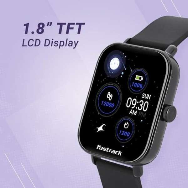 Fastrack Reflex Vox 2 Smart Watch with BT Calling Large 1.8 Bright Black