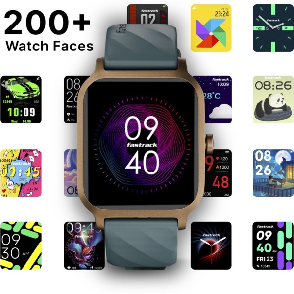 Fastrack Revoltt FS1|1.83 Display|BT Calling|Fastcharge|110+ Sports Mode|200+ WatchFaces Smartwatch (Teal Strap, Free Size)