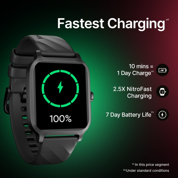 Fastrack Revoltt FS1|1.83 Display|BT Calling|Fastcharge|110+ Sports Mode|200+ WatchFaces Smartwatch (Teal Strap, Free Size)