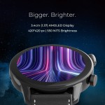 Gizmore GizFit GLOW AMOLED with 3.4 Cm ALWAYS-ON BT Calling Smartwatch (Brown Strap, Regular)
