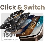 GOBOULT Drift+ Smart Watch 1.85''HD Screen,Bluetooth Calling, IP67, 500Nits Brightness,150+ Watchfaces, AI Voice Assistant, SpO2 Monitoring, 100+ Sports Mode Smartwatch (Snow Leather)