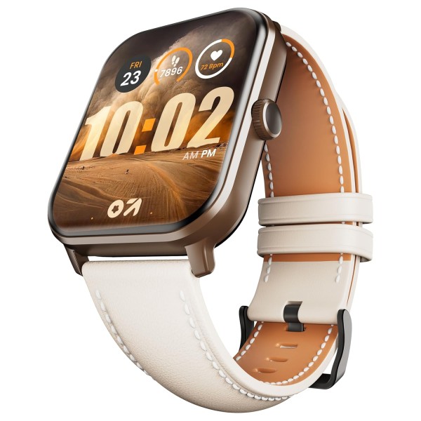 GOBOULT Drift+ Smart Watch 1.85''HD Screen,Bluetooth Calling, IP67, 500Nits Brightness,150+ Watchfaces, AI Voice Assistant, SpO2 Monitoring, 100+ Sports Mode Smartwatch (Snow Leather)