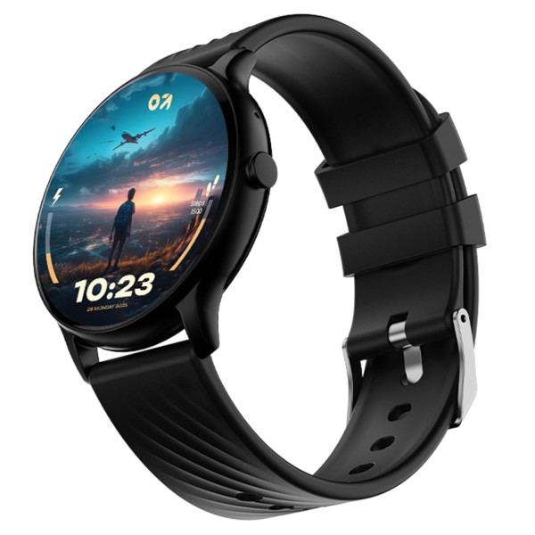GOBOULT Dire Smart Watch with 1.38'' 2.5D Curved HD Display, BT Calling, IP67, 500 Nits Brightness,250+ Watchfaces, 120+Sports Mode, AI Voice Assistant, SpO2 Monitoring (Black Strap)