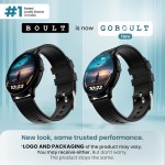 GOBOULT Dire Smart Watch with 1.38'' 2.5D Curved HD Display, BT Calling, IP67, 500 Nits Brightness,250+ Watchfaces, 120+Sports Mode, AI Voice Assistant, SpO2 Monitoring (Black Strap)
