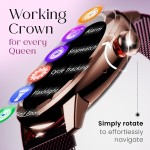 GOBOULT Newly Launched Alora Smart Watch 1.19'' AMOLED Display, BT Calling, Rotating Bezel, 150+Watchfaces, 800 Nits Brightness, AI Voice Assistant, SpO2 Monitoring, 120+ Sports Mode (Red Wine)