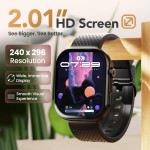 GOBOULT Newly Launched Drift Max Smartwatch 2.01''HD Screen,BT Calling 5.2, 350Nits Brightness,IP67, 150+Watchfaces, 120+Sports Modes,AI Voice Assistant, SpO2 Monitoring(Pure Black)