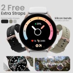GOBOULT Rover Pro Smart Watch 1.43'' AMOLED, Free Straps, Bluetooth Calling, IP68, Zinc Alloy Frame, 1000 Nits Brightness, AI Voice Assistant, SpO2, 120+ Sports Mode Smartwatch (Icon)