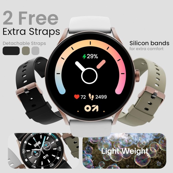 GOBOULT Rover Pro Smart Watch 1.43'' AMOLED, Free Straps, Bluetooth Calling, IP68, Zinc Alloy Frame, 1000 Nits Brightness, AI Voice Assistant, SpO2, 120+ Sports Mode Smartwatch (Icon)