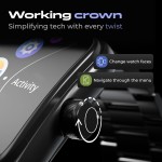 GOBOULT Trail Smart Watch 2.01'' 3D Curved HD Display, BT Calling, Working Crown, 190+Watchfaces, 500 Nits Brightness, AI Voice Assistant, SpO2 Monitoring, 120+ Sports (Metal Black)