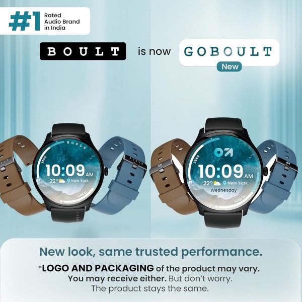 GOBOULT Rover Pro Smart Watch 1.43'' AMOLED, Free Straps, Bluetooth Calling, IP68, Zinc Alloy Frame, 1000 Nits Brightness, AI Voice Assistant, SpO2, 120+ Sports Mode Smartwatch (Icon)
