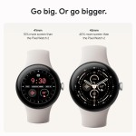 Google Pixel Watch 3 (41mm) 2024 Model - Android Smartwatch, Heart Rate Tracking, Fitbit Advanced Running, Fitness Insights, 24-Hour Battery - Polished Silver Aluminum Case - Porcelain Band - Wi-Fi