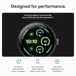 Google Pixel Watch 3 (41mm) 2024 Model - Android Smartwatch, Heart Rate Tracking, Fitbit Advanced Running, Fitness Insights, 24-Hour Battery - Polished Silver Aluminum Case - Porcelain Band - Wi-Fi