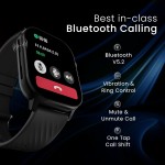 HAMMER Arctic 2.04" Super AMOLED Smart Watch, Metallic Build, BT Calling, Always On Display, Rotating Crown, Split Screen, Health Tracking, Smart Watch for Men, Women, Girls, Boys (Powder Black)