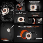 HAMMER Ultra Classic 2.01" Always on Display, Bluetooth Calling Smart Watch, Wireless Charging, 1 Extra Starp, Raise to Wake, in-Built Games, Brightness Adjustment, BP, SpO2, HR Monitoring
