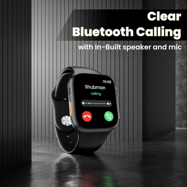 HAMMER Pulse X 1.83" Display Smart Watch with Bluetooth Calling, Voice Assistant & 60+ Sports Modes, SpO2, Heart Rate Tracking (Black)
