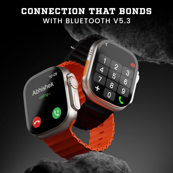 HAMMER Ultra Classic 2.01" Always on Display, Bluetooth Calling Smart Watch, Wireless Charging, 1 Extra Starp, Raise to Wake, in-Built Games, Brightness Adjustment, BP, SpO2, HR Monitoring