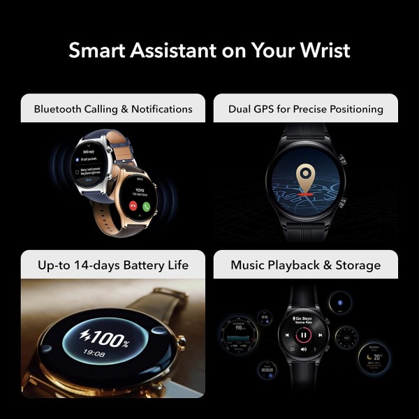 HONOR Watch GS 3 Smartwatch with 1.43" AMOLED Touch Screen, Fitness Watch, Heart Rate, Sleep & Blood Oxygen, Dual GPS, Bluetooth Calling,14 Days Life, 100+ Diverse Sport Modes, Ocean Blue (MUS-B19)