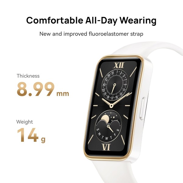 Huawei Band 9, Comfortable All-Day Wearing, Sleep Tracking, Fast Charging, Durable Battery, Intelligent Brightness Adjustments, 100 Different Workout Modes, Compatible with iOS&Android (White)