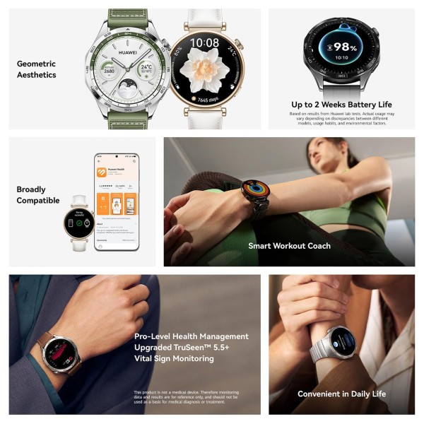 Huawei Watch GT4 46mm Smartwatch Compatible with Android & iOS, Brown