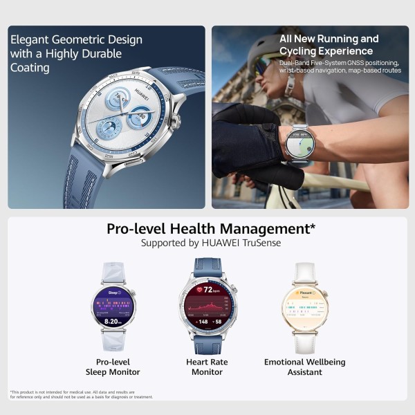 HUAWEI Watch GT 5 46mm Smartwatch, Up to 14 Days Battery Life, iOS & Android Compatible,Built in Maps, Pro-Level Sports
