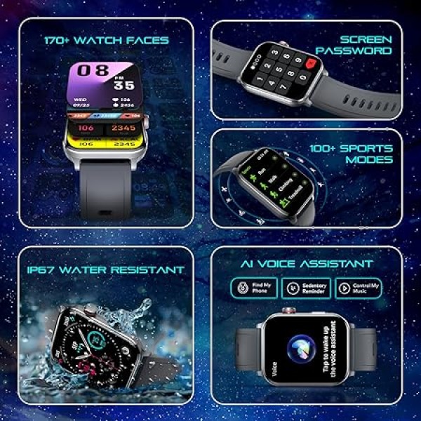 itel ICON-3 Smartwatch with Single chip BT Calling, 2.01 AMOLED Display, 500 Nits Brightness, Functional Crown, IP67 Waterproof