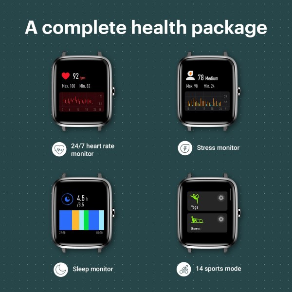 Noise ColorFit Pro 2 Oxy Smartwatch  (Black Strap, Regular)
