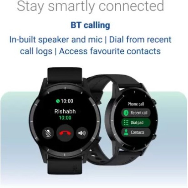 Noise ColorFit Core 2 Buzz Bluetooth Calling with 1.28 Round Display, AI Voice Assistant Smartwatch (Black Strap, Regular)