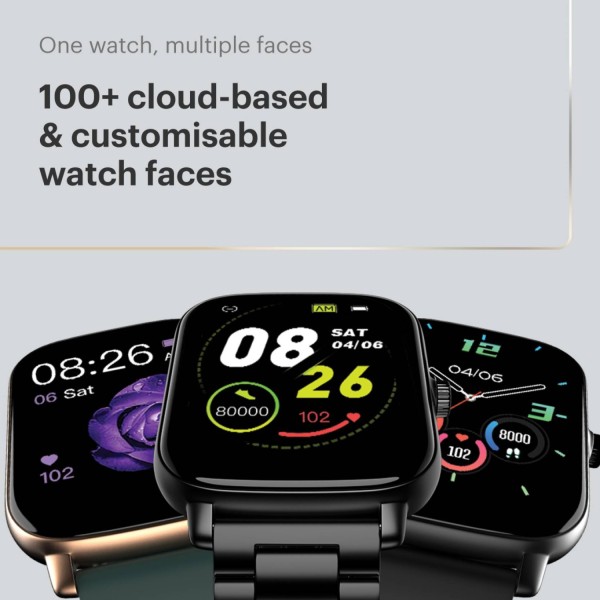 Noise Icon Buzz 1.69 Display with Bluetooth Calling Built-In Games Voice Assistant Smartwatch Blue Strap Regular (unbox)
