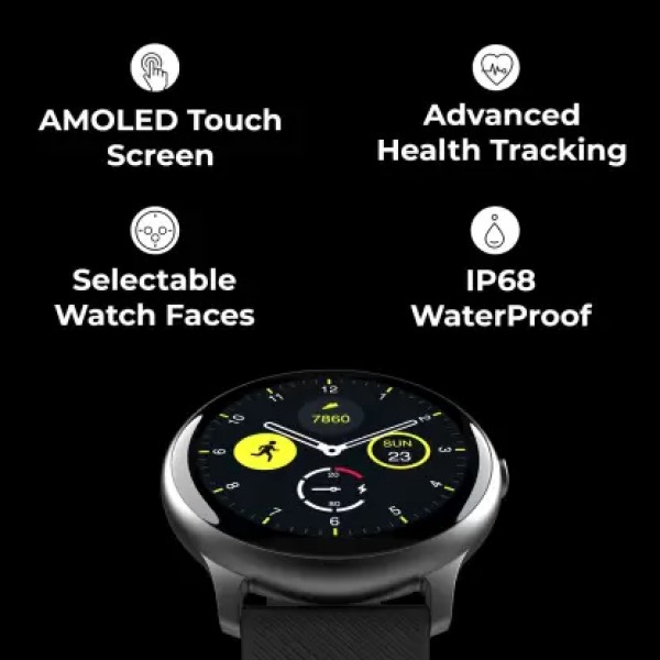 Noise NoiseFit Evolve Full Touch Control Smart Watch with AMOLED Display - Slate Black