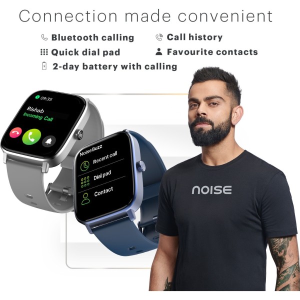 Noise Icon 2 Bluetooth Calling with 1.8 Display & 60 Sports Mode Smartwatch Black Strap