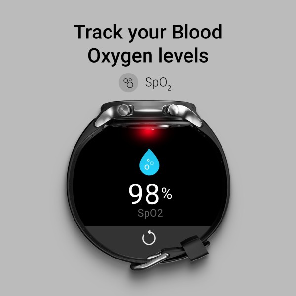 Noise Fit Active SpO2 Smartwatch (Black Strap, Regular)