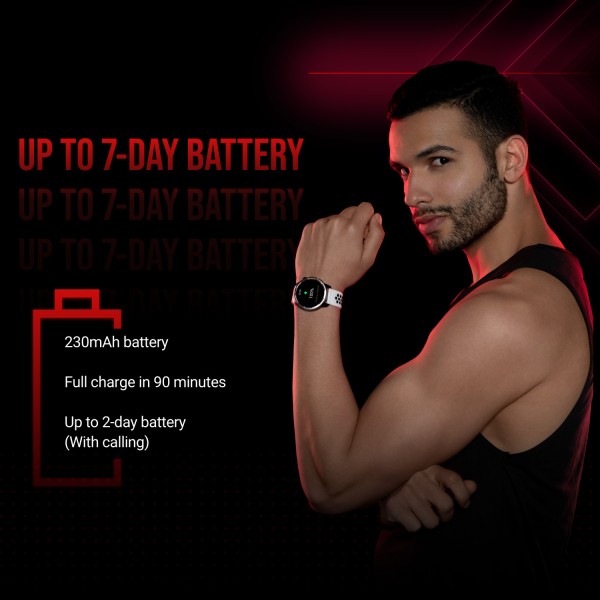 Noise HRX Bounce by , 1.39 Round ,100+ Sports Modes, Dual Tone Strap Smartwatch (Black Strap, Regular)
