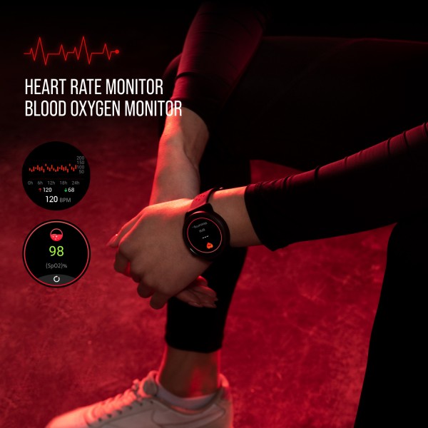 Noise HRX Bounce by , 1.39 Round ,100+ Sports Modes, Dual Tone Strap Smartwatch (Black Strap, Regular)