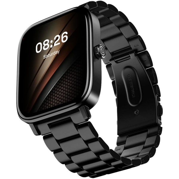 Noise Pulse 2 Pro [New Launch] 1.8 Vibrant Display, Bluetooth Calling Smart Watch for Men & Women, 7 Days Battery Life, Metallic Finish, Built-in Games, Voice Assistance, Health Suite (Elite Black)