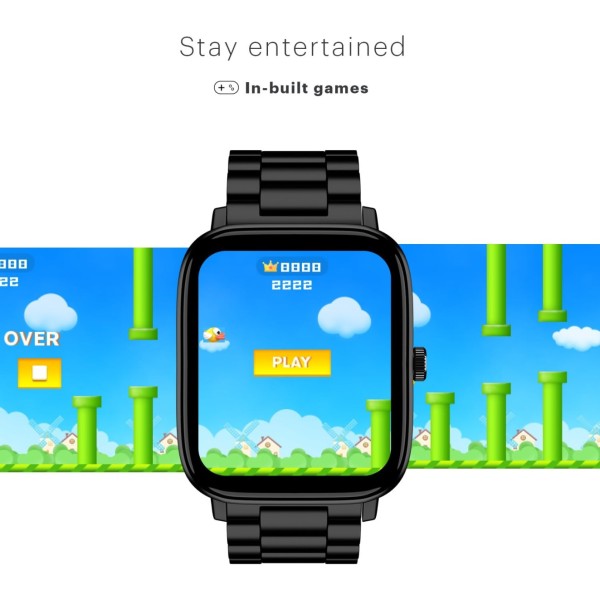 Noise Pulse 2 Pro [New Launch] 1.8 Vibrant Display, Bluetooth Calling Smart Watch for Men & Women, 7 Days Battery Life, Metallic Finish, Built-in Games, Voice Assistance, Health Suite (Elite Black)