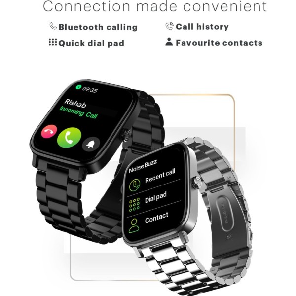 Noise Pulse 2 Pro [New Launch] 1.8 Vibrant Display, Bluetooth Calling Smart Watch for Men & Women, 7 Days Battery Life, Metallic Finish, Built-in Games, Voice Assistance, Health Suite (Elite Black)