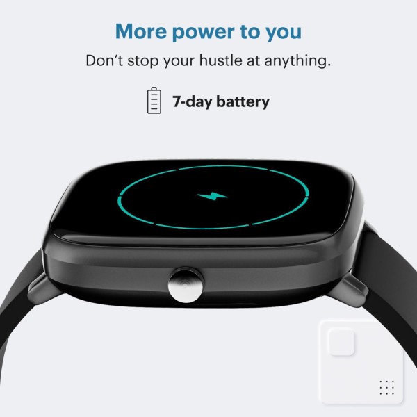 Noise Qube with 1.4 Full Touch display, Multi-Sports modes, 7-day Battery,Spo2 Smartwatch (Black Strap, Regular)