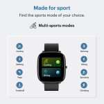 Noise Qube with 1.4 Full Touch display, Multi-Sports modes, 7-day Battery,Spo2 Smartwatch (Black Strap, Regular)